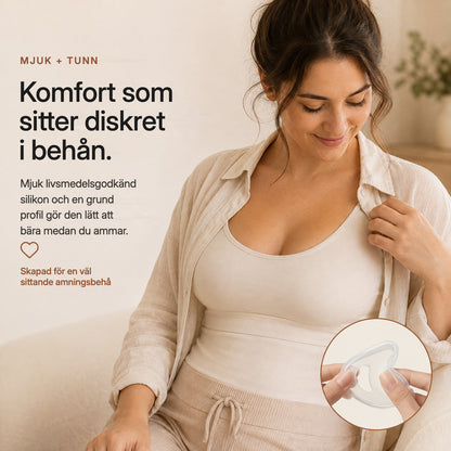 Relievoo breast milk collector worn discreetly inside a nursing bra thanks to its low profile rvpumpen rvhasar