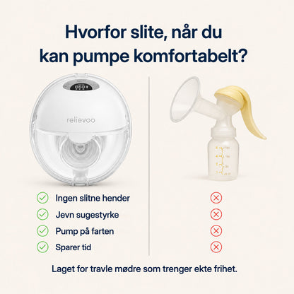 Relievoo M22 PRO2 wearable breast pump vs manual pump comparison: no hand fatigue, consistent suction, express on the go rvhasar