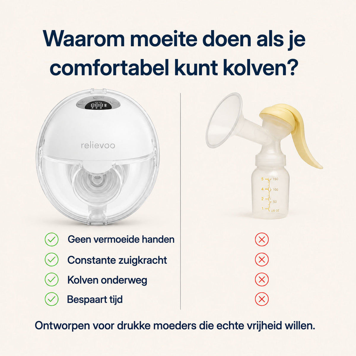 Relievoo M22 PRO2 wearable breast pump vs manual pump comparison: no hand fatigue, consistent suction, express on the go rvhasar